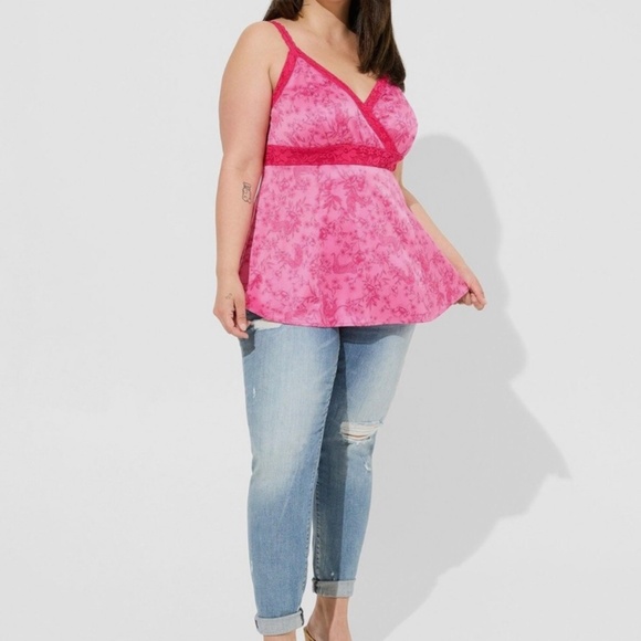 Like New Torrid X Betsey Johnson Pink Lace Cami Sz 2X - Picture 2 of 6